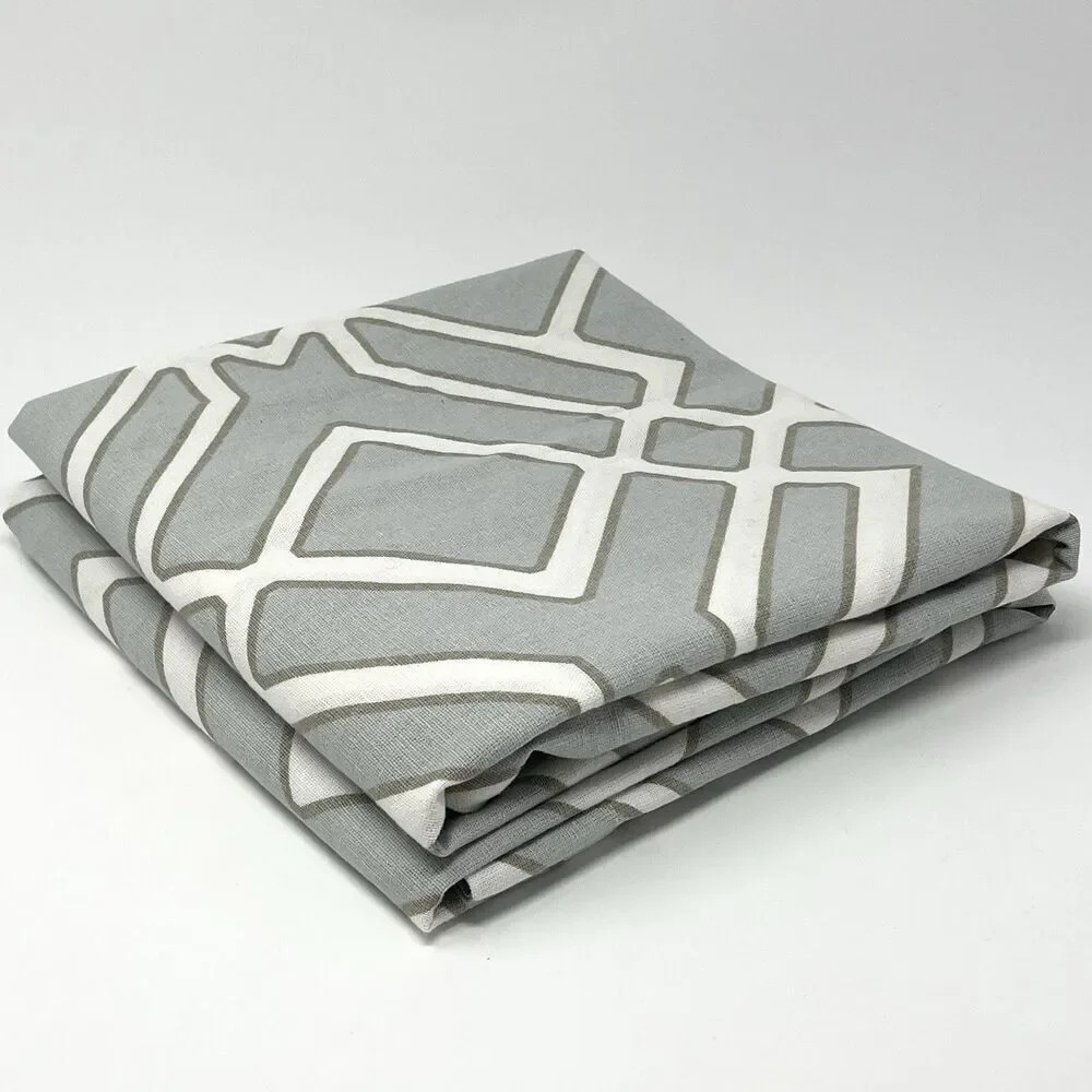 Pottery Barn Foundations SHELBY Euro Shams Linen Cotton Set Of 2 Gray Geometric